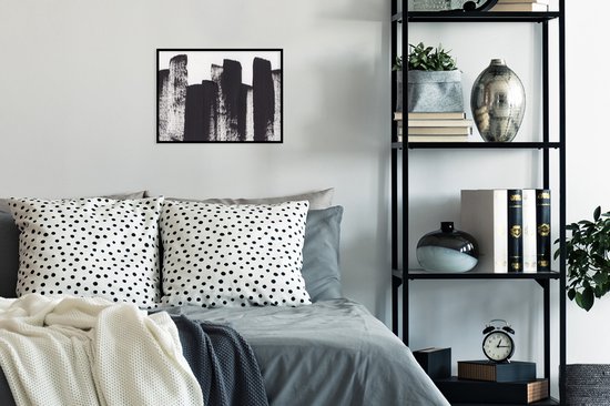 Cadre photo avec poster - Peinture - Abstrait - Zwart - Wit - 40x30 cm - Cadre poster