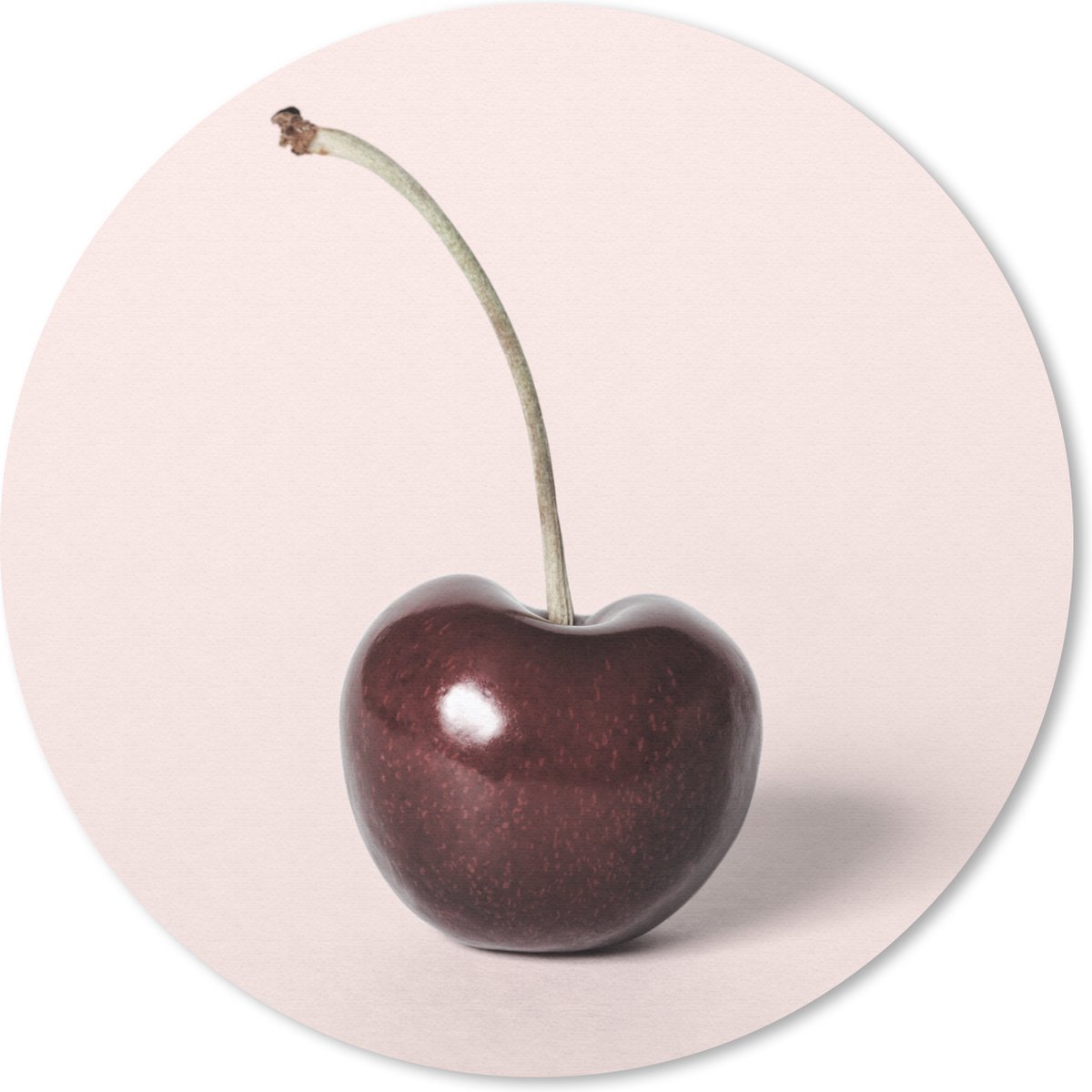 Muismat rond 50x50 cm - Mousepad Kers - Fruit - Rood - Stilleven - Ronde muismatten