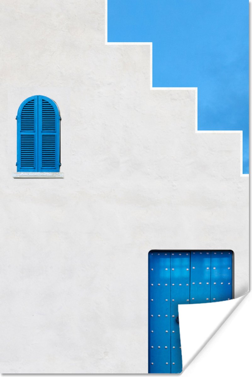Huis - Blauw - Wit - Deur