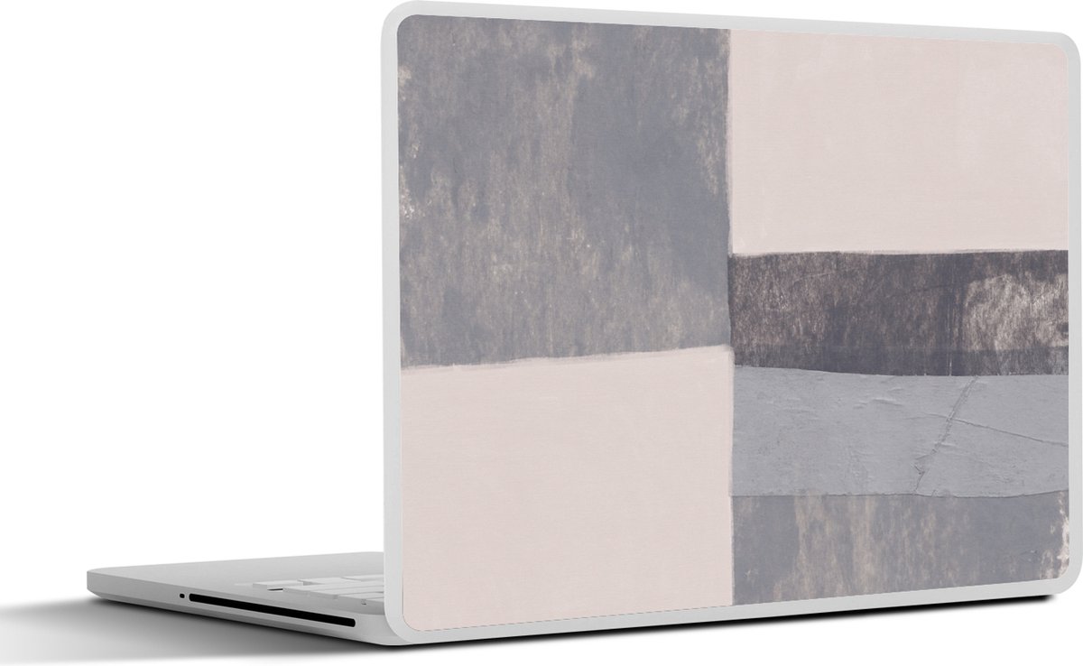 Laptop sticker - 12.3 inch - Geometrie - Vormen - Grijs - Kubus - 30x22cm - Laptopstickers - Laptop skin - Cover