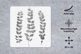 Muismat - Mousepad - Planten - Bladeren - Natuur - Wit - 30x30 cm - Muismatten