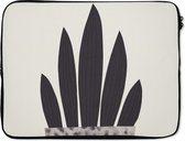 Laptophoes 17 inch - Planten - Vaas - Pastel - Bloemen - Laptop sleeve - Binnenmaat 42,5x30 cm - Zwarte achterkant
