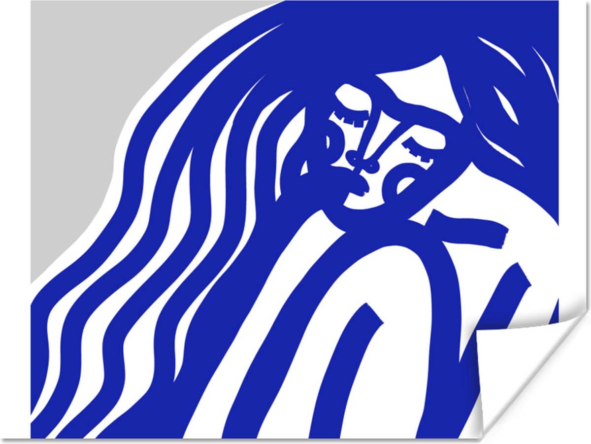 Blauw - Portret - Vrouw - Abstract