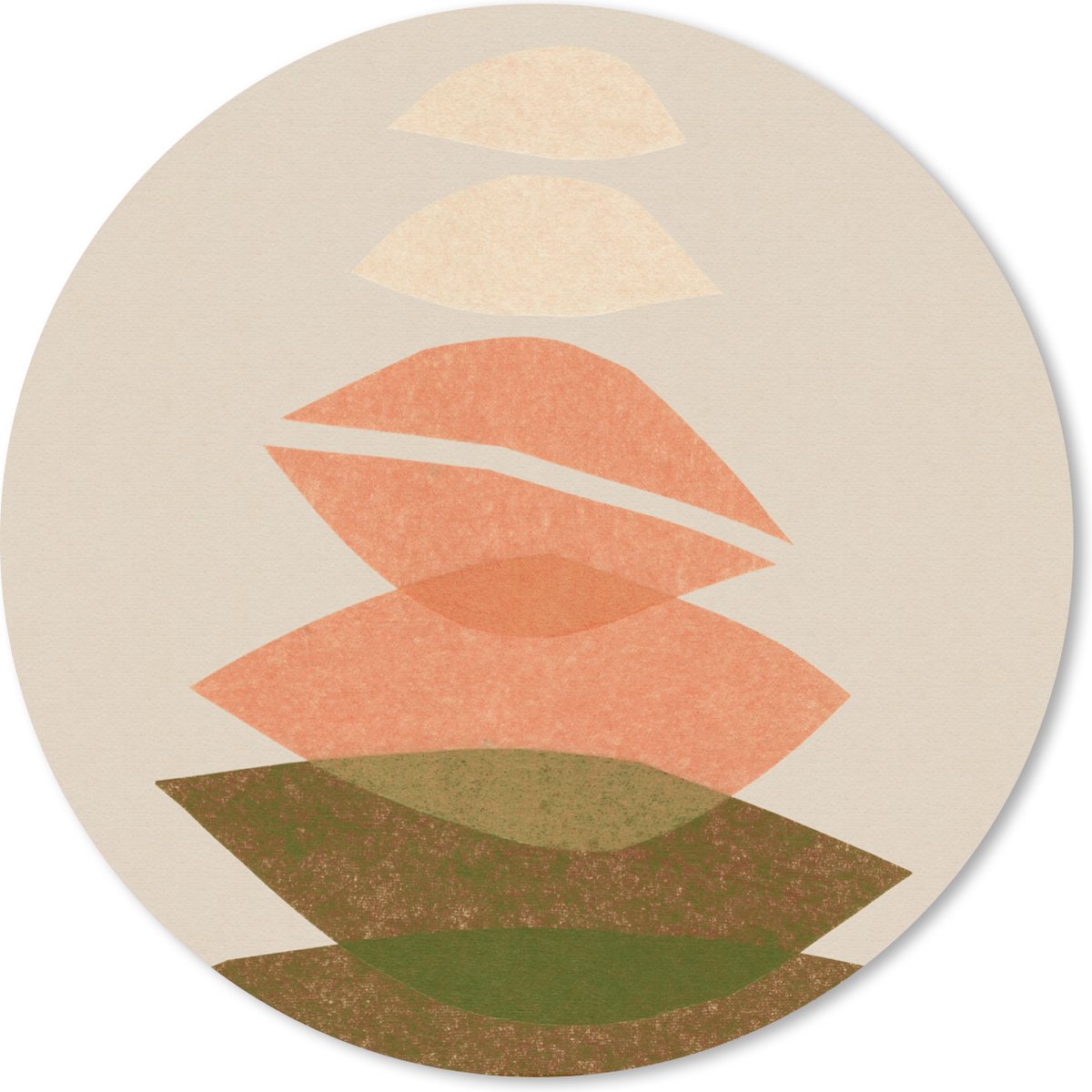 Muismat rond 30x30 cm - Mousepad Vormen - Pastel - Kleuren - Abstract - Ronde muismatten