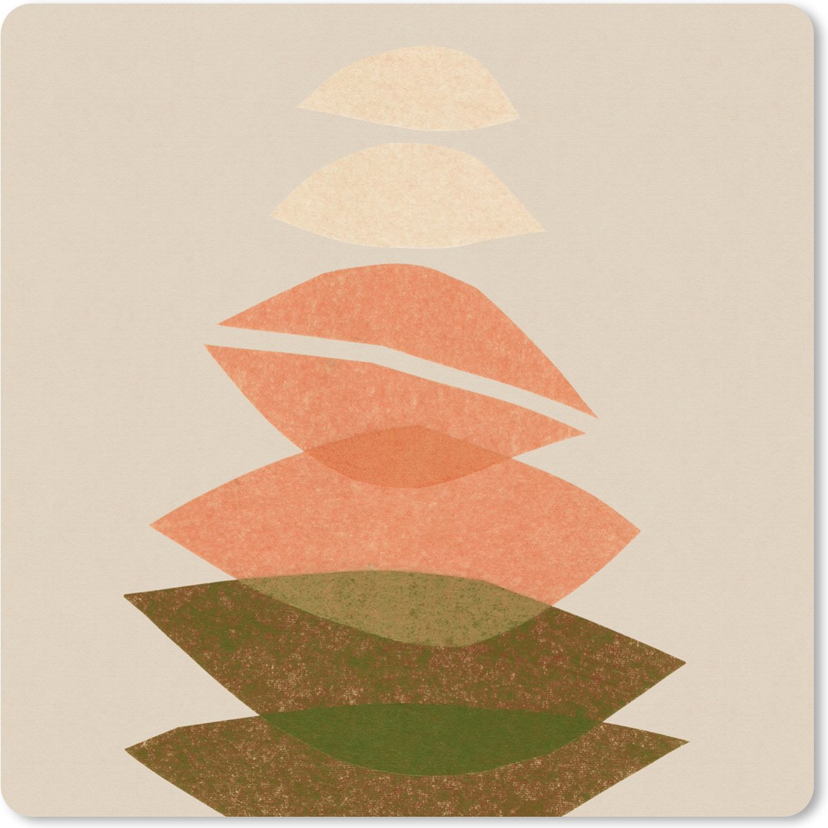 Muismat XXL 80x80 cm - Bureau onderlegger - Bureau mat Vormen - Pastel - Kleuren - Abstract - Bureaumat - Gaming mousepad xl - Bureaulegger groot - Computer deskmat