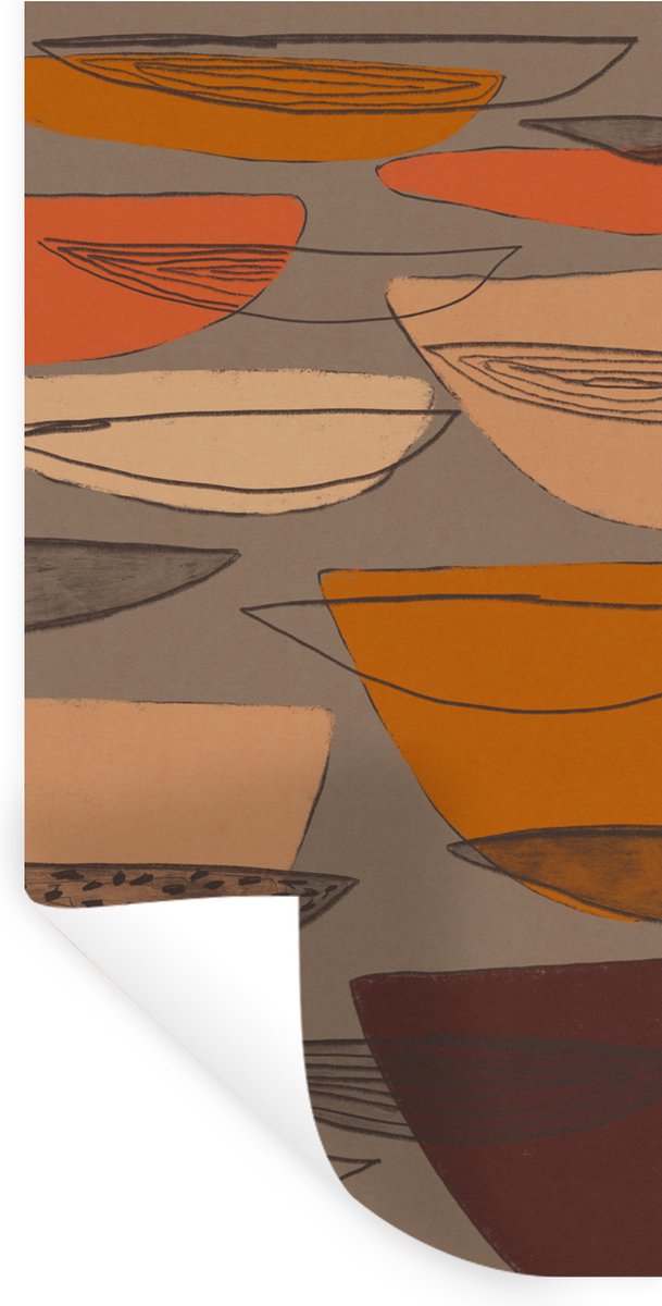 Muurstickers - Sticker Folie - Abstract - Vintage - Vormen - Pastel - 60x120 cm - Plakfoli