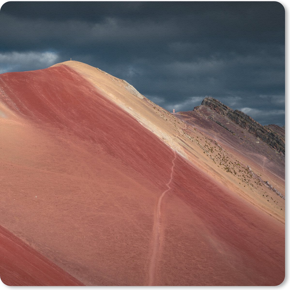 Muismat 30x30 cm - Mousepad Landschap - Natuur - Berg - Wolken - Muismatten