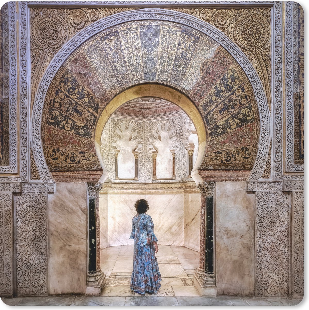Muismat 30x30 cm - Mousepad Marmer - Gebouw - Architectuur - Vrouw - Muismatten
