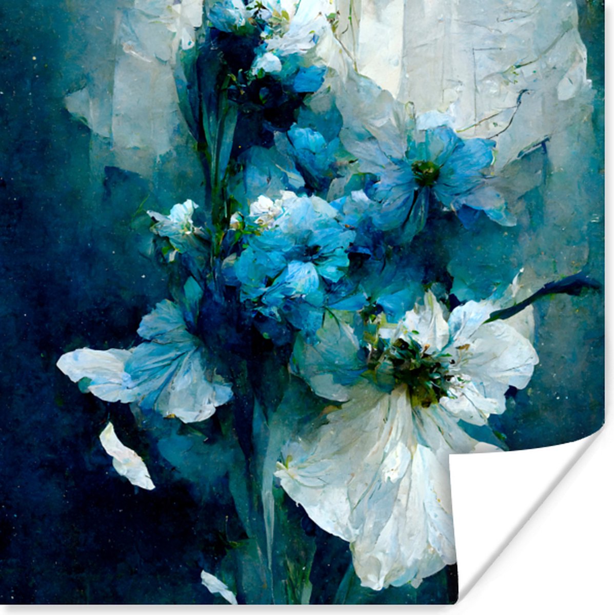 Bloemen - Boeket - Verf - Blauw