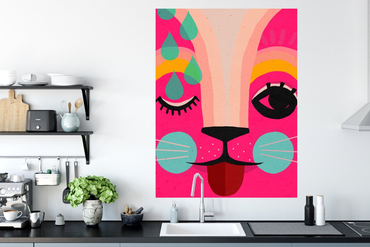 Kinderen - Kat - Roze - Kunst - Abstract