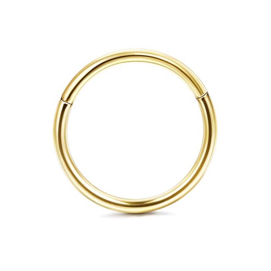 Titanium Piercing ring Goud - 8 mm- Dikte 1.2mm piercing helix - piercing oor - ring piercing- Anti allergie piercing - Ringetje geschikt voor Helix, Tragus, Septum, Lip, Neus & wenkbrauw piercing- - jewelegance