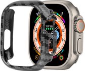 Strap-it Geschikt voor Apple Watch Ultra PC hard Case - AW Ultra case 49mm - carbon fibre - hoesje - beschermhoes - protector - bescherming