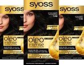 Bol.com Syoss Oleo Intense - Haarverf - 1-10 Intens Zwart - Voordeelverpakking - 3 Stuks aanbieding