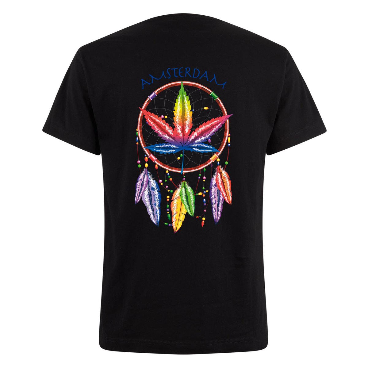 T-shirt heren - Zwart Neon Tshirt Dream Catcher Amsterdam XXL
