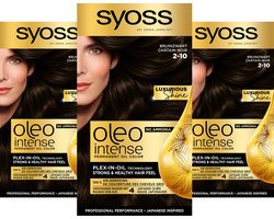 Syoss Oleo Intense - Haarverf - 2-10 - Bruinzwart - 115ml x 3