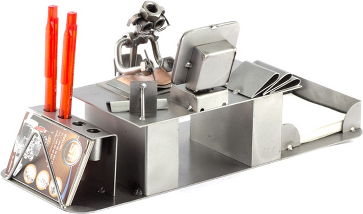 Metalen bureau Set kantoor medewerker / boekhouder / accountant - Bureau accessoires Set - moeren en bouten - Office Desk Organizer Set - handgemaakte bureau set - Manager Gift - verjaardagscadeau