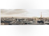 PVC Schuimplaat- Uitzicht van Parijs met in de Achtergrond de Eiffeltoren, Frankrijk - 60x20 cm Foto op PVC Schuimplaat