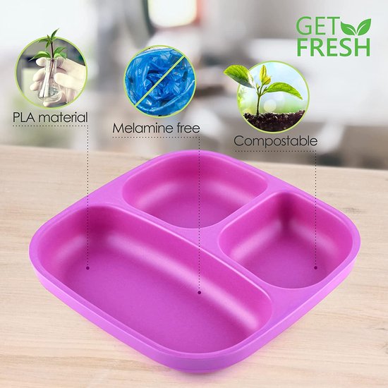idea-station NEO herbruikbare plastic borden 6 x 17.5 cm - kleurrijk - onbreekbare kunststof borden - reusable hard plastic plates