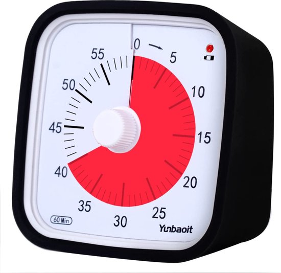 VINKIT Leerklok Zwart Hoogwaardige Leerklok voor Kinderen Timer Kind Zwart