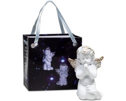 Geschenktasje Praying for Peace met engeltje - Polyresin - 5,3cm