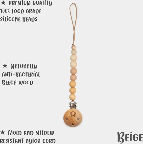 J.Born Speenkoord - Beige - Speenhouder - Speenketting
