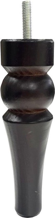 Bruine ronde meubelpoot 15 cm (M8)