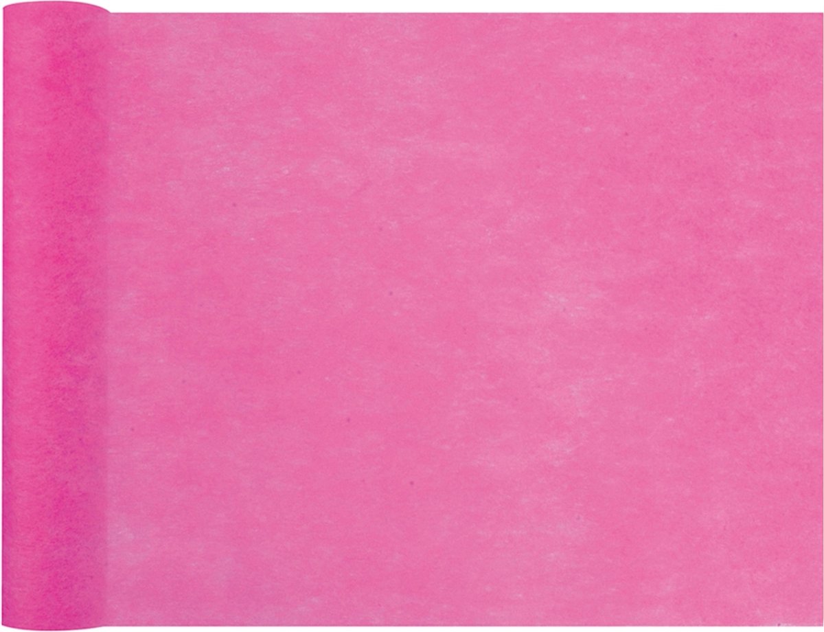 Santex Tafelloper op rol - 2x - fuchsia roze - 30 cm x 10 m - non woven polyester