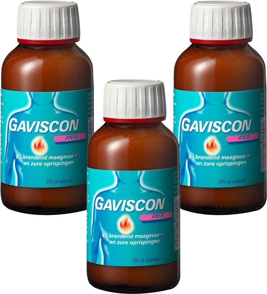 Goedkoopste Gaviscon Drank Anijs - Brandend Maagzuur - 3 x 200 ml