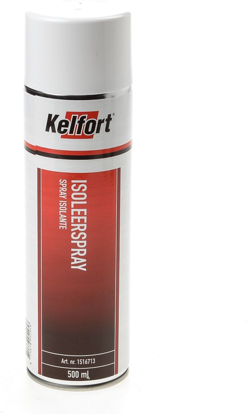 Kelfort spuitbus isolerende spray 500 ml, met rode en witte label, merknaam Kelfort.