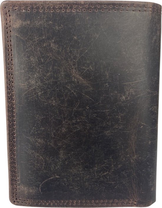 Portefeuille Homme Cuir - Cuir Buffle Marron Foncé - Billfold - RFID Anti Skim - Arrigo