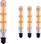Kroon LED Hoge kwaliteit 3 ​​x Edison Flute Pipe LightBear E27 Socket, Dimable, 6W, 40W Equivalent, Warm White, 230V, 2000K, 500 Lumens, EL07, Oude Filamentverlichting in Retro Vintage Look