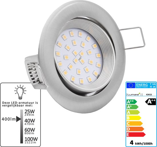 Spot encastrable LED Lumare 4W, IP44 résistant aux éclaboussures, Extra  peu profond