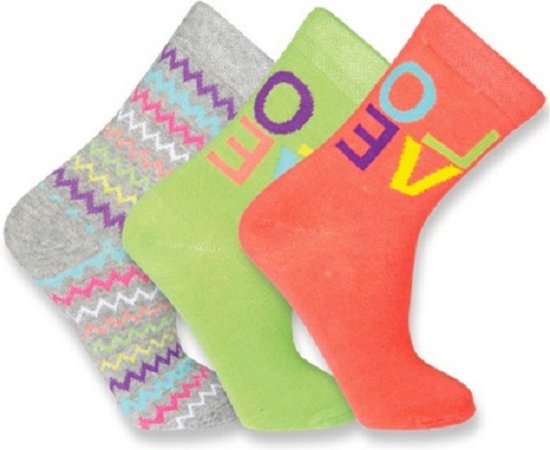 Kinderen sokken liefde - met Elastan - prijs per 3 assortie