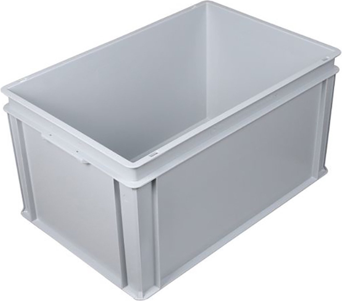 Kunststof krat 600x400x325 mm 60 liter grijs - Stapelbak - Dichte greep