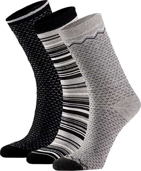 Apollo - Bamboe sokken - 6-Paar - Bamboe dames sokken fashion - Multi Zwart - Maat 39/42 - Bamboe dames sokken - Naadloze sokken - Bamboo