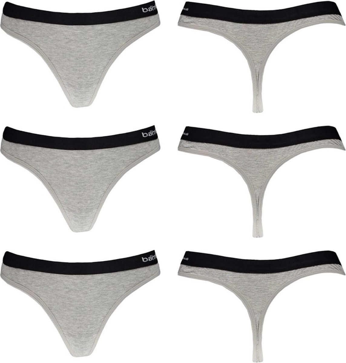 Apollo - Bamboe string dames - Grijs - Maat M - 3-Pack - String dames