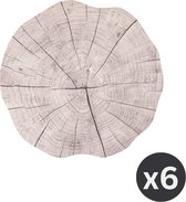 Placemat TOGO TREE TRUNK, SET/6, dia 38cm, wit