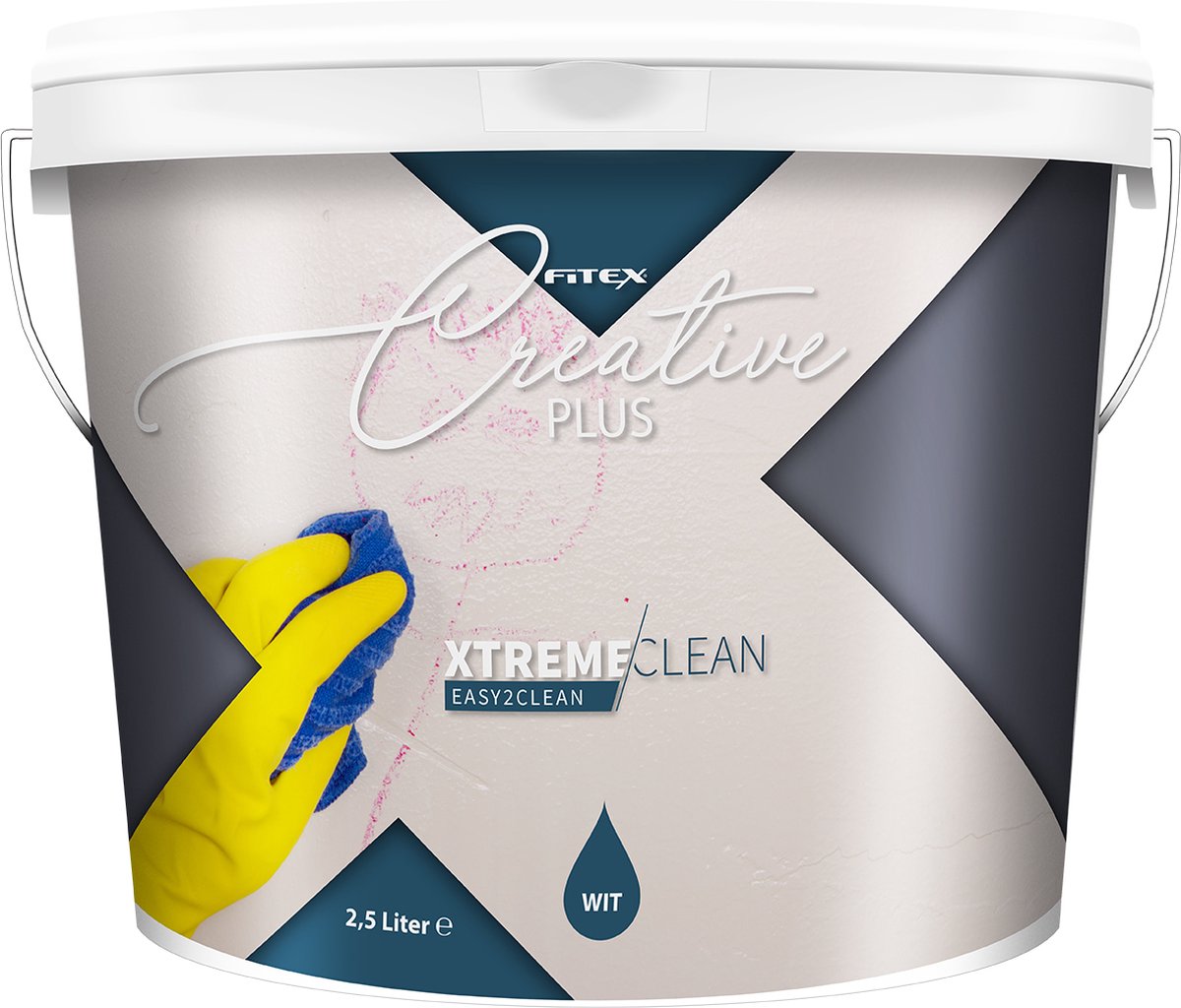Fitex Creative+ Xtreme Muurverf Clean - Muurverf - Dekkend - Binnen - Water basis - Mat - Wit