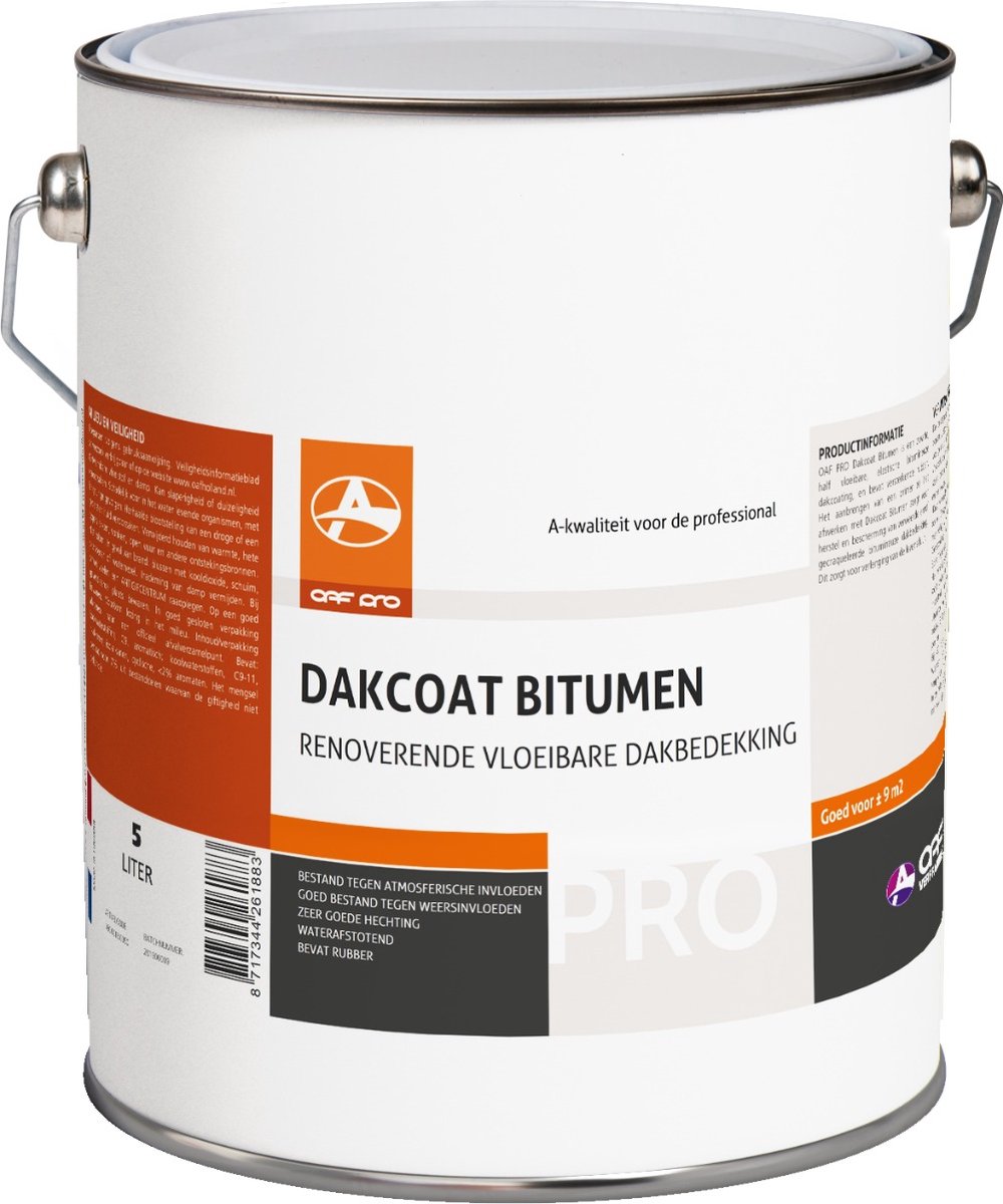 OAF PRO Dakcoating 5 liter - Dakreparatie - Dak Coating - verlengt de levensduur van bitumen dakbedekking