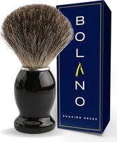 Bolano® Premium Durable Shaving Brush Black - Blaireau de rasage Classique pour homme et femme - Poils souples 100% naturels pour une répartition optimale - D814