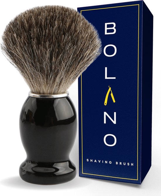 Foto: Bolano premium duurzaam scheerkwast black wood klassiek scheerkwast voor mannen en vrouwen 100 soepel haar voor een optimale verdeling