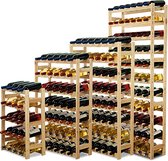 Casier à vin - 38x43,5x25 cm (LxlxP) - Bois - 12 bouteilles - Casier à bouteilles modulaire et empilable - Porte-bouteilles Debout