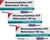 Healthypharm Wormkuurtabletten Mebendazol 100mg - 3 x 6 tabletten