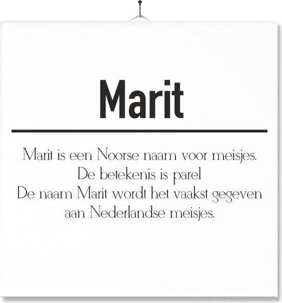 Tegel Met Opdruk | Betekenis | Kado | Cadeau | Met Naam - Marit | bol