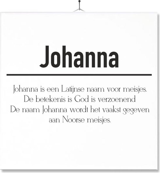 Bijbelse naam Johanna EO