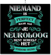 Tegel Met Opdruk | Kado | Cadeau | Niemand Is Perfect | Beroep | Neuroloog