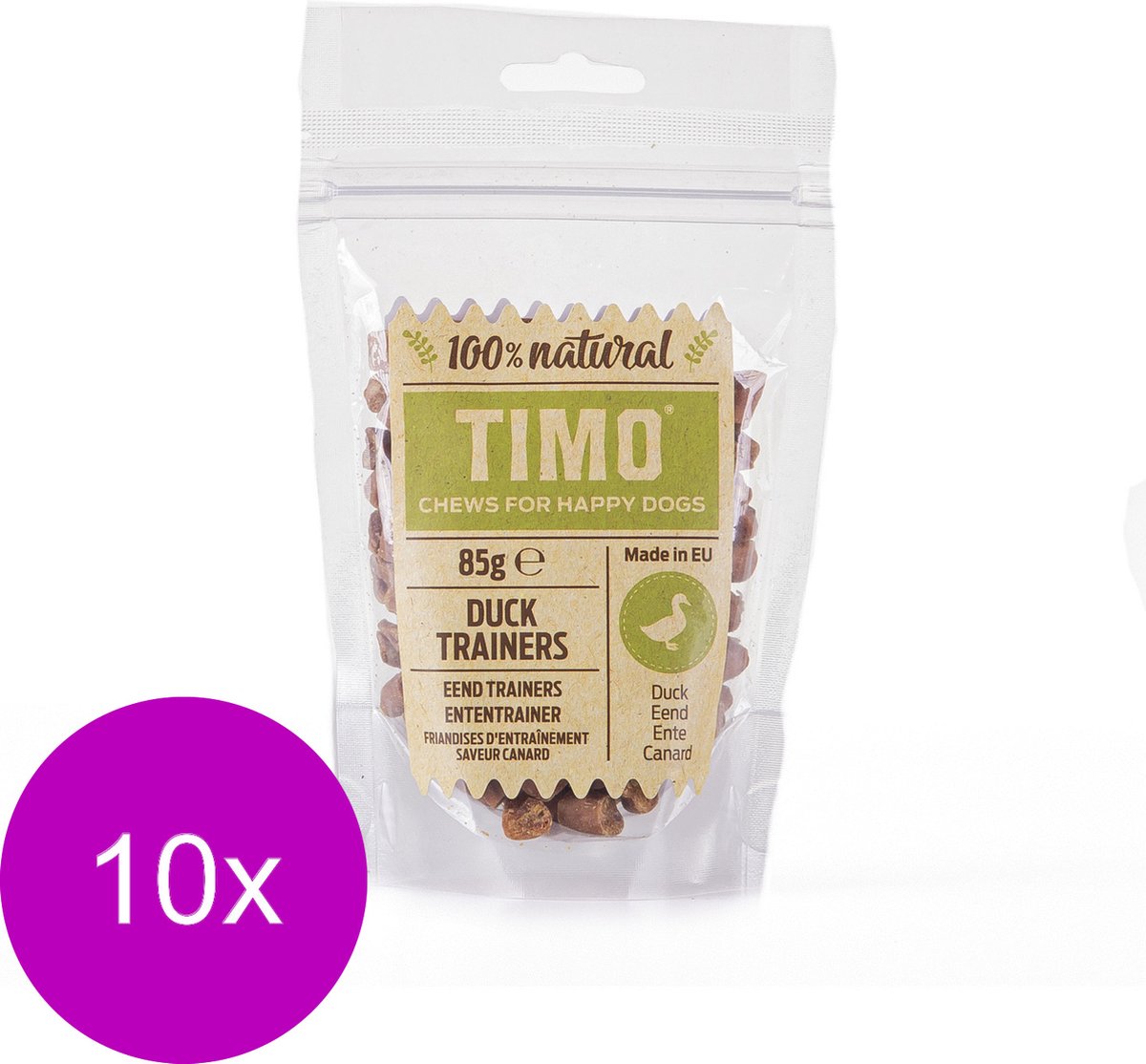 Timo Trainers Eend - Hondensnacks - 10 x 85 g