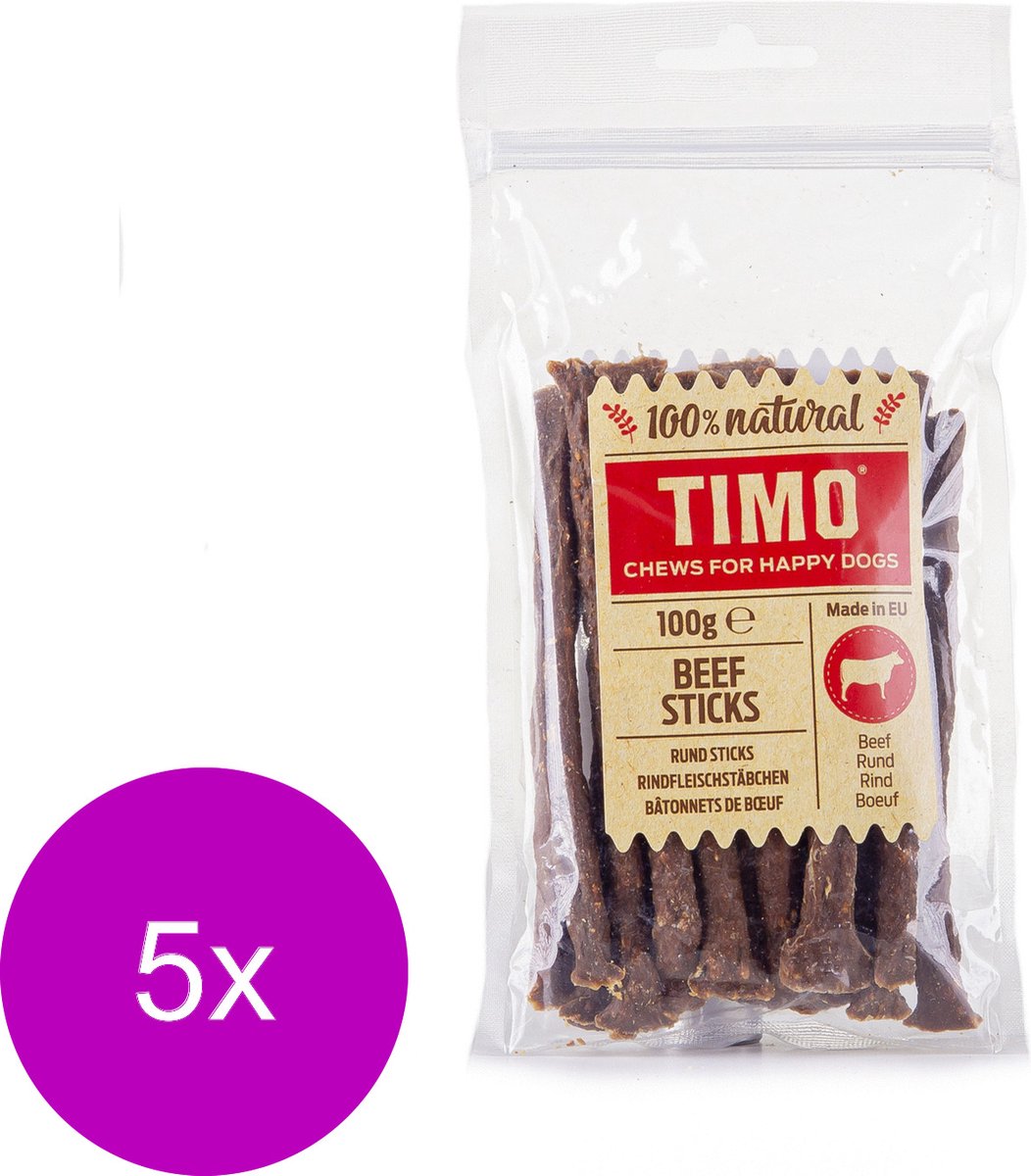 Timo Sticks 100 g - Hondensnacks - 5 x Rund