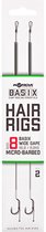 Korda Basix Hair Rigs Wide Gape - Onderlijn - 18lb - Haakmaat 6 - Groen
