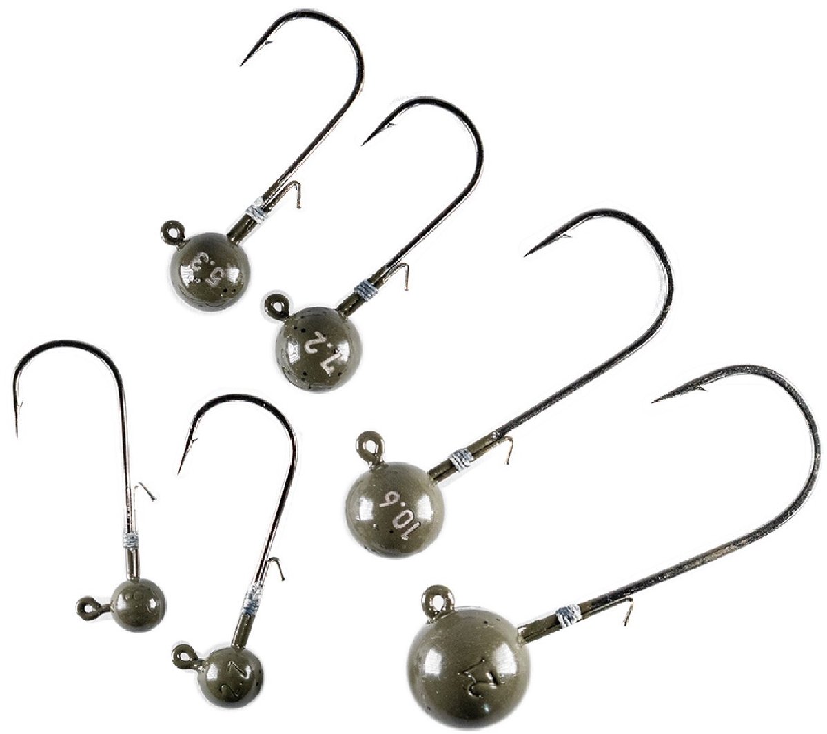 LMAB Tungsten Round Jig Green Pumpkin Size - 2/0 - 10,6 gr 2st.